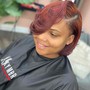 Relaxer, Haircut+Black Rinse + Style