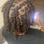 Wash re-twist above shoulders with two strand style