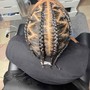 Medium Box Braids with natural hair