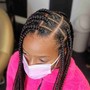 Feed-in cornrow ponytail Braids