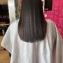 Silky straight press long hair