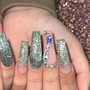 2 Raw Glitter Nails