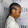 Sleek Mid part ponytail