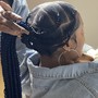 (10) Stitch braids straight back