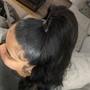 Half up half down PONYTAIL and SEW IN