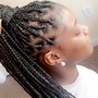 Knotless braids with heart stitch design