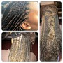 Feed-in Braids with loose hair crochet at the back