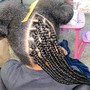 Feed-in Braids with loose hair crochet at the back