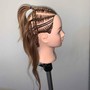 Feed in braids with weave