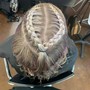 Feed in braids with weave