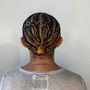 Feed in braids with weave