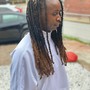 Box Braids mid back (cut all the way around)