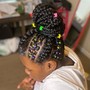 Kids Knotless braids w/beads  (no weave)