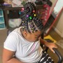 Kids Knotless braids w/beads  (no weave)