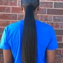 Hair longer than shoulder length.