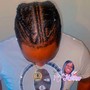 French Braids At Top And Box Braids Below