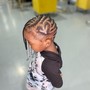 10 under braided ponytail (no weave