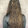 Synthetic human Blend Bohemian Locs with shaved sides