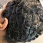 relaxed hair  ponytail w/ braided hair