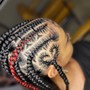 Crochets- half box braided back instead of fully cornrowed