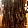 Tribal feed-in braids w sewin in back