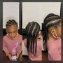 4 stitch braids with added hair