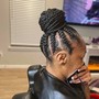 Braided sleek ponytail