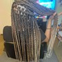 Half tribal/ half knotless braids medium