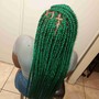 Two layers cornrows (half individual half cornrows)