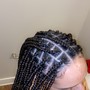 Knotless braids with heart stitch design