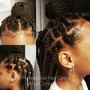 2 Braids to the back style