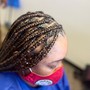 Boho knotless braids (human hair curls)