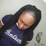 large senegalese or box braids w/ feedins