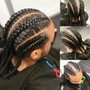 Bohemian French braids with box braids