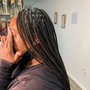 Medium half feed-ins Half box braids