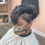 Relaxer, Haircut+Black Rinse + Style