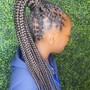 Knotless Plaits curled ends Med