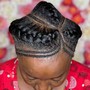 Crochet hair, with small braids around perimeter