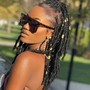 Crochet hair, with small braids around perimeter