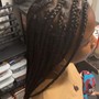 Cornrows/French braids with Box Braids in back