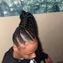 Stitched Braids Into A Ponytail