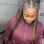 Synthetic/Human Curly hair added to MEDIUM braids