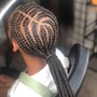 LOW FEED IN BRAIDS PONYTAIL