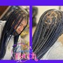 Smedium Knotless or box braids thigh length