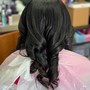 Half up ponytail with singles in back