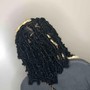 Half rubberband half dread style soft locs