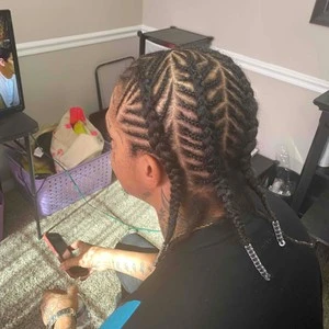 2 cornrows with extensions