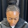 Mid-back braided ponytail