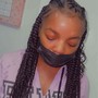 Boho knotless braids (human hair curls)