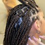 Knotless braids with heart stitch design